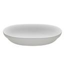 MTI Whirlpools&reg; White Matte 24 x 14 in. 1-Bowl Semi-recessed Mount Engineered Solid Stone&trade; Oval Bathroom Sink 
