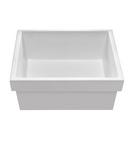 15-3/4 x 15-3/4 in. 1-Bowl Semi-recessed Mount and Undermount Engineered Solid Stone™ Square Bathroom Sink in White Gloss