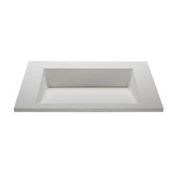 20-3/8 in. Undermount Rectangular Stone Bathroom Sink in White Matte