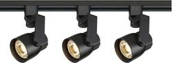 3-Light 12W LED Angle Arm Track Kit - 4ft Track - Black Finish - 36&deg; Beam