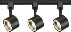 3-Light 12W LED Round Track Kit - 4ft Track - Black Finish - 36° Beam