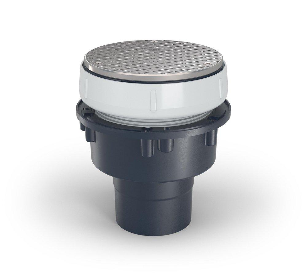 Zurn Stainless Steel Solvent Weld Plastic Cleanout with Round Stainless Steel Strainer 