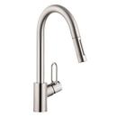 Single Handle Pull Down Kitchen Faucet in Steel Optic