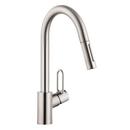 AXOR Steel Optic Single Handle Pull Down Kitchen Faucet 