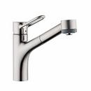 AXOR Steel Optik 1.75 gpm 1 Hole Deck Mount Kitchen Faucet with Single Lever Handle and Swivel Spout 