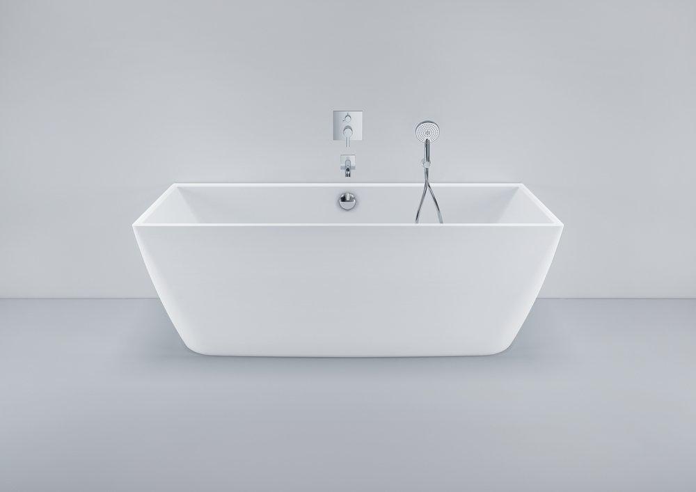 Duravit White 73 x 34 in. Freestanding Bathtub with Center Drain 
