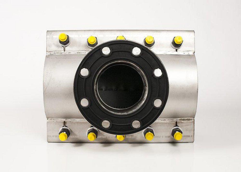 Romac Industries 8 x 8.97 - 9.37 in. Flanged 312 psi  304 and 304L Stainless Steel Tapping Sleeve 