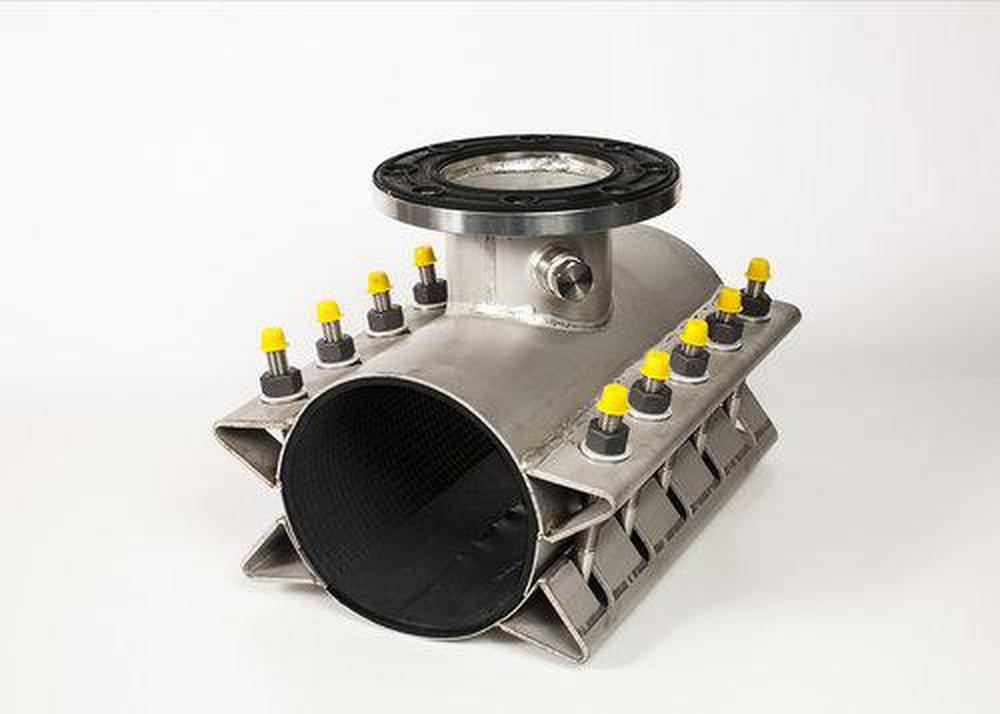 Romac Industries 8 x 8.97 - 9.37 in. Flanged 312 psi  304 and 304L Stainless Steel Tapping Sleeve 