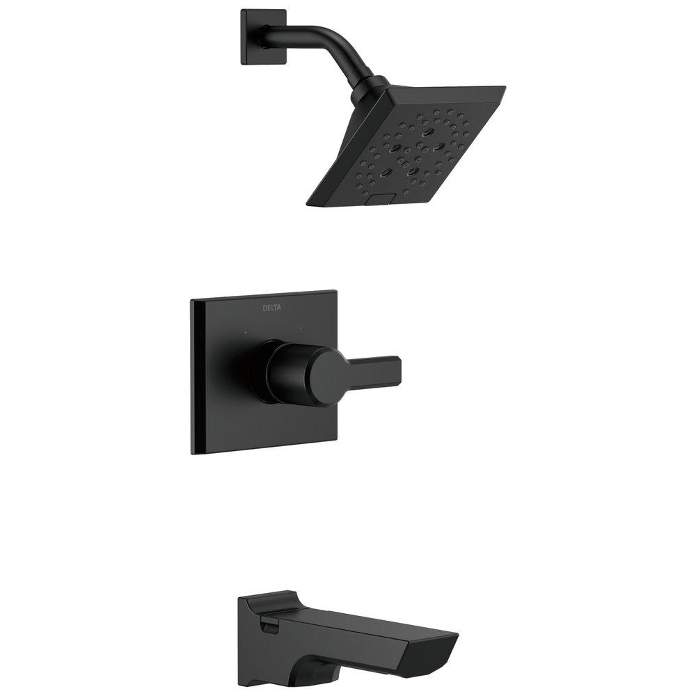 Delta Faucet Matte Black Single Handle Multi Function Bathtub & Shower Faucet (Trim Only) 