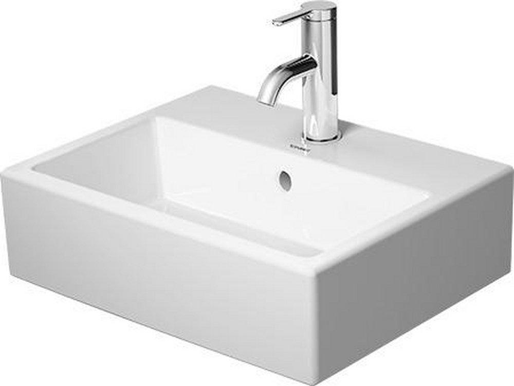 Duravit White 17-3/4 x 13-3/4 in. 1-Hole 1-Bowl Wall Mount Rectangular Handrinse Basin 
