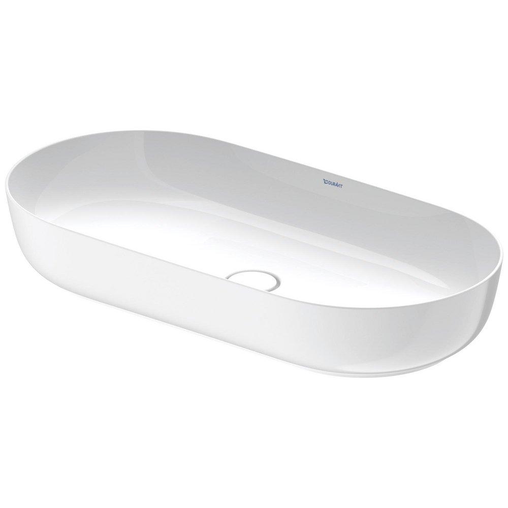 Duravit White 31-1/2 x 15-3/4 in. 1-Bowl Ground Mount Ceramic Oval Washbowl 