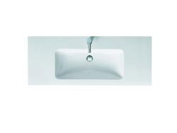 49 in. Drop-in or Wall Mount Rectangular Ceramic Bathroom Sink in White Alpine