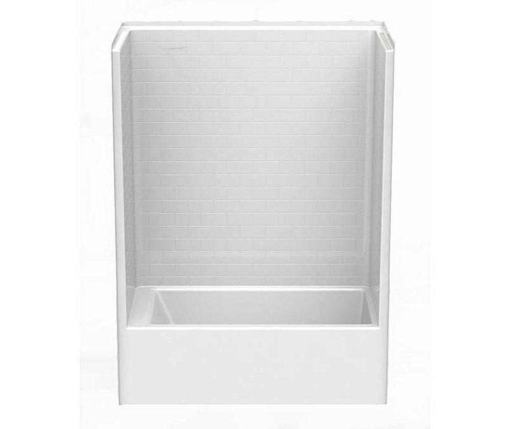 Aquatic White 60 x 37-1/4 in. Tub & Shower Unit 