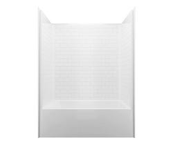 60 x 36 in. Tile Tub and Shower Unit in White with Right Drain