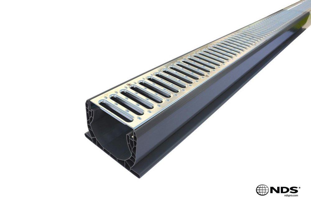 NDS Galvanized Steel Channel with Pre-fastened Galvanized Steel Grate 