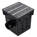 NDS Black 12-3/8 x 12-3/8 in. Plastic and Galvanized Steel Catch Basin Kit and Grate in Black 