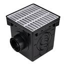 12-3/8 x 12-3/8 x 12-15/16 in. Plastic and Galvanized Steel Catch Basin Kit and Grate in Black