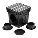 NDS Black 12-3/8 x 12-3/8 in. Plastic and Galvanized Steel Catch Basin Kit and Grate in Black 
