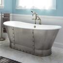 Signature Hardware Stainless Steel 67-1/2 x 26-1/4 in. Freestanding Bathtub with Rear Center Drain 
