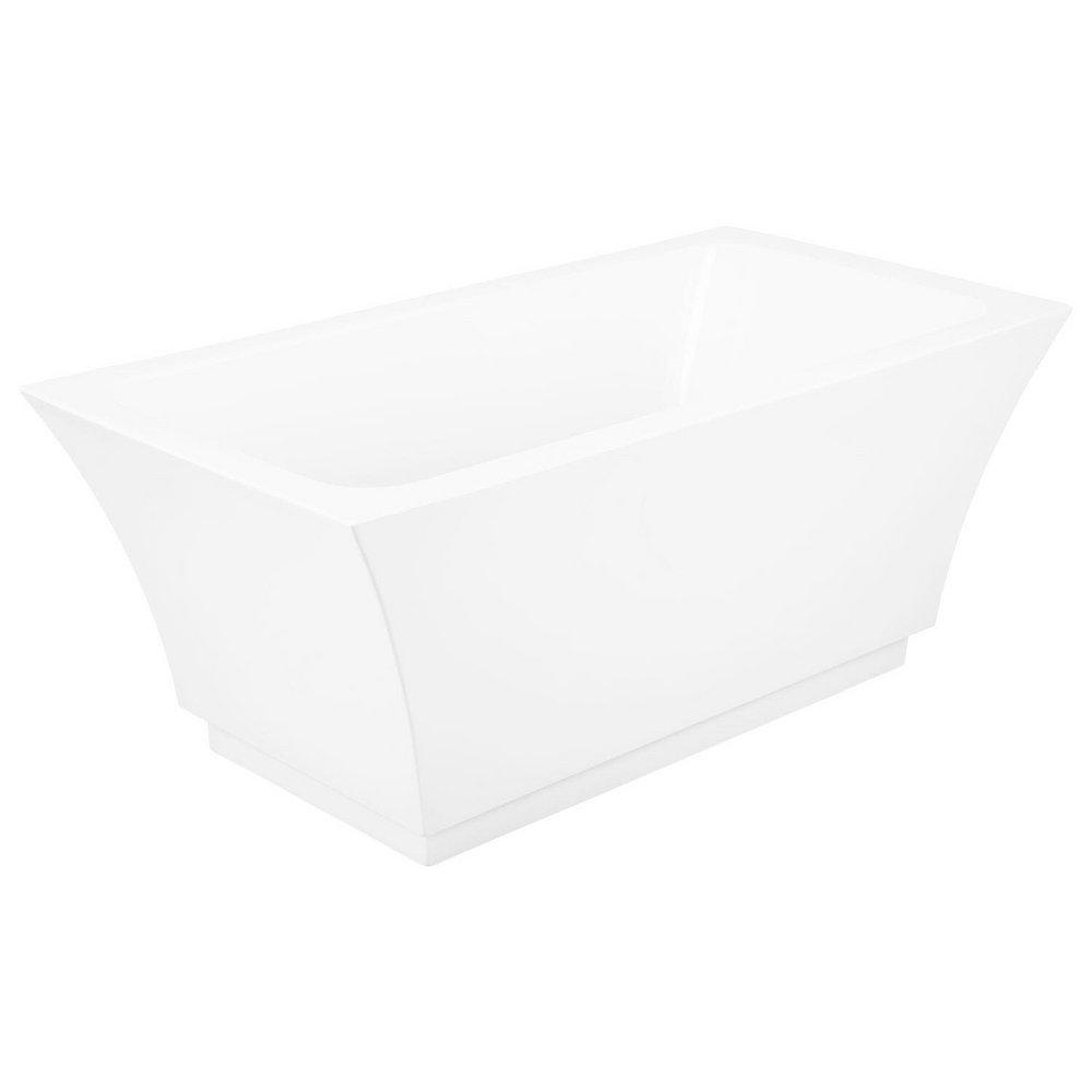 Signature Hardware White 67 x 32 in. Freestanding Bathtub with Center Drain 