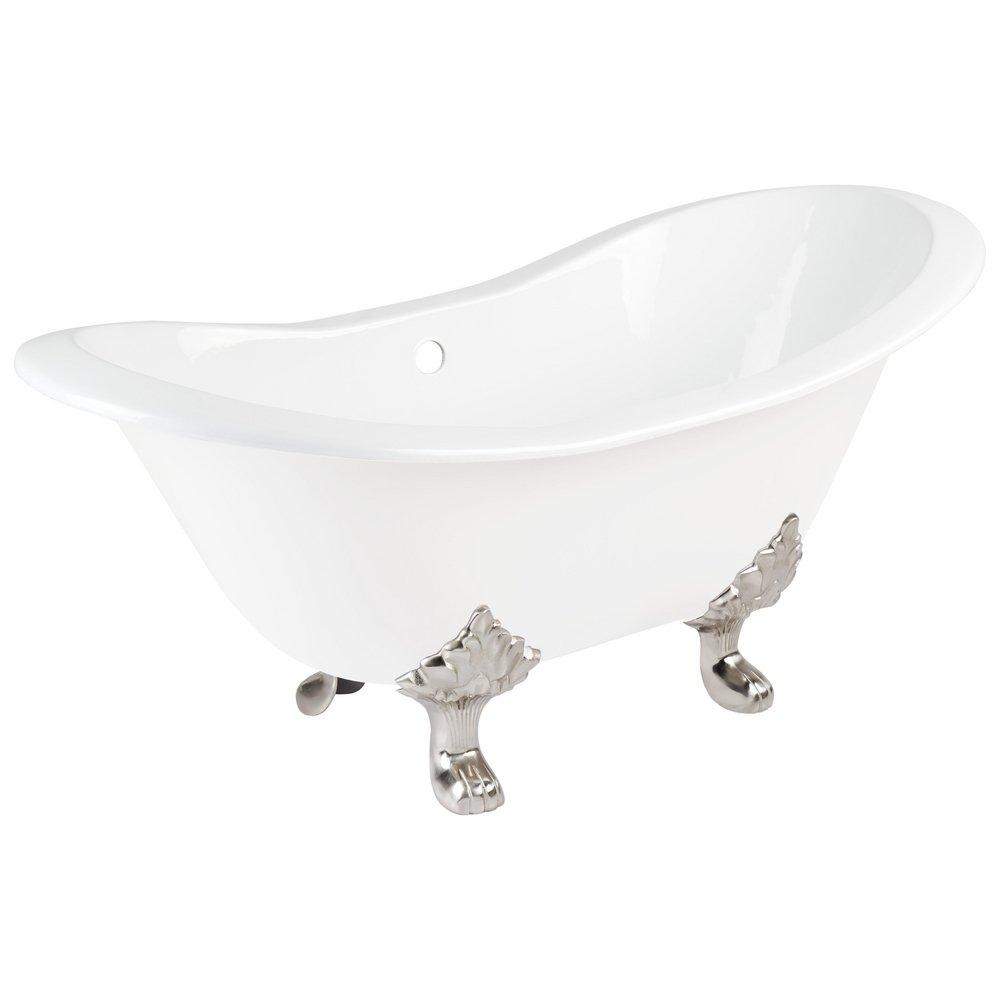 Signature Hardware White 61 x 30 in. Freestanding Bathtub Offset Drain 