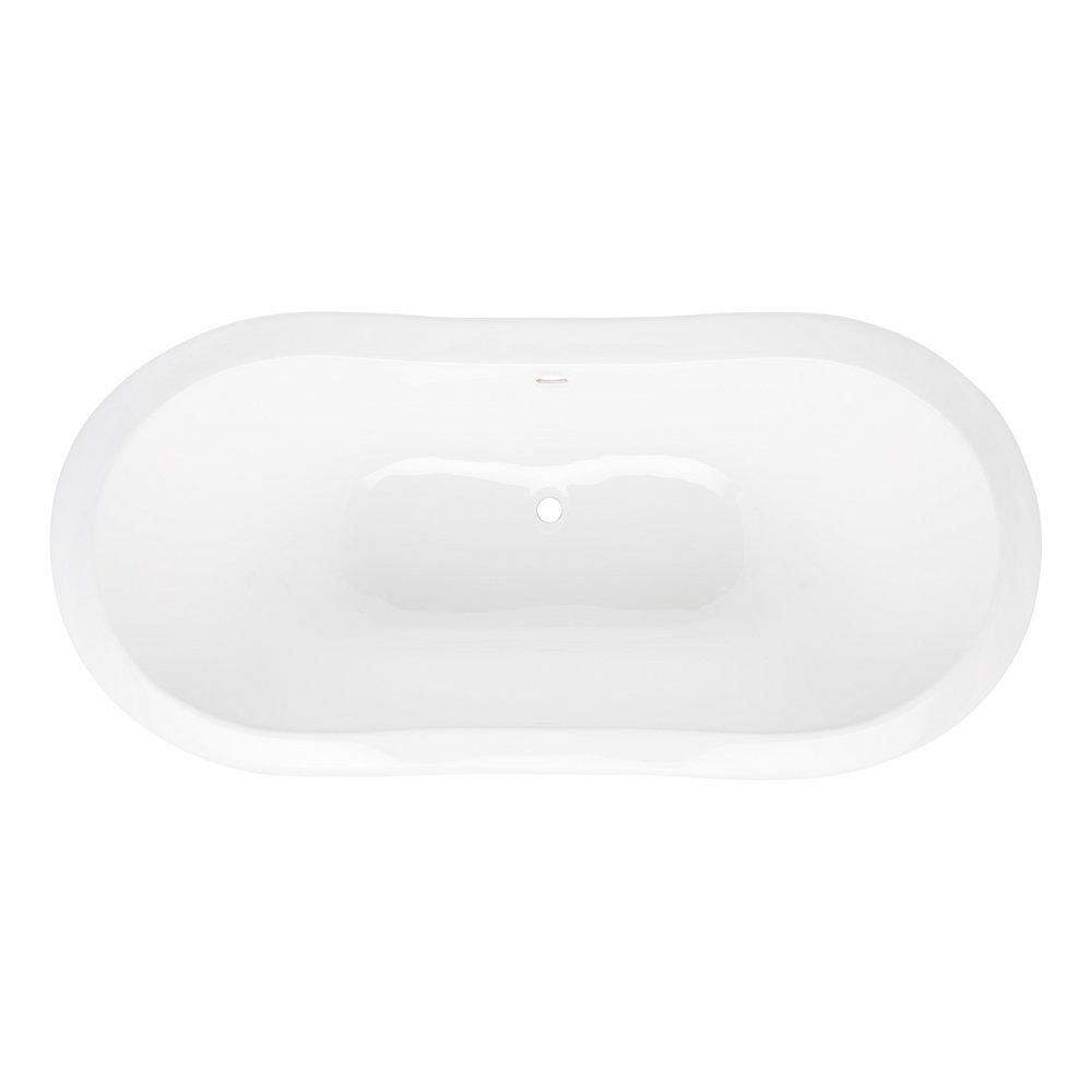 Signature Hardware White 61 x 30 in. Freestanding Bathtub Offset Drain 