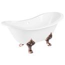 Signature Hardware White 61 x 30 in. Freestanding Bathtub Offset Drain 