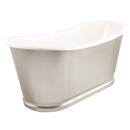 66 x 28-1/2 in. Freestanding Bathtub with Offset Drain in Stainless Steel with White