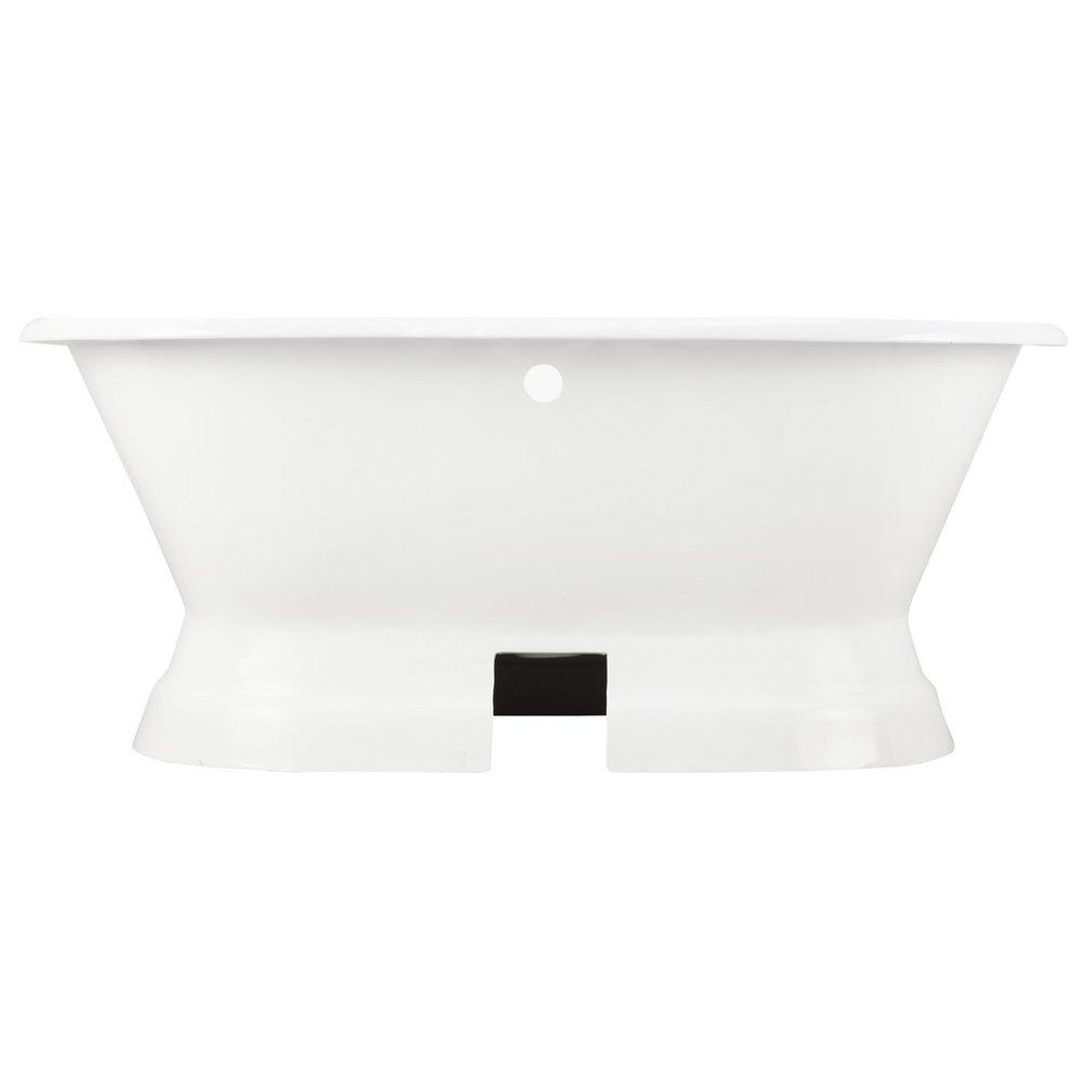 Signature Hardware White 60 x 30 in. Cast Iron Double-Ended Pedestal Tub with Rolled Rim 