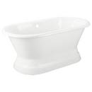 Signature Hardware White 60 x 30 in. Cast Iron Double-Ended Pedestal Tub with Rolled Rim 