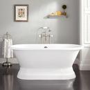 Signature Hardware White 60 x 30 in. Cast Iron Double-Ended Pedestal Tub with Rolled Rim 