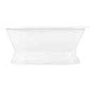 Signature Hardware White 60 x 30 in. Cast Iron Double-Ended Pedestal Tub with Rolled Rim 
