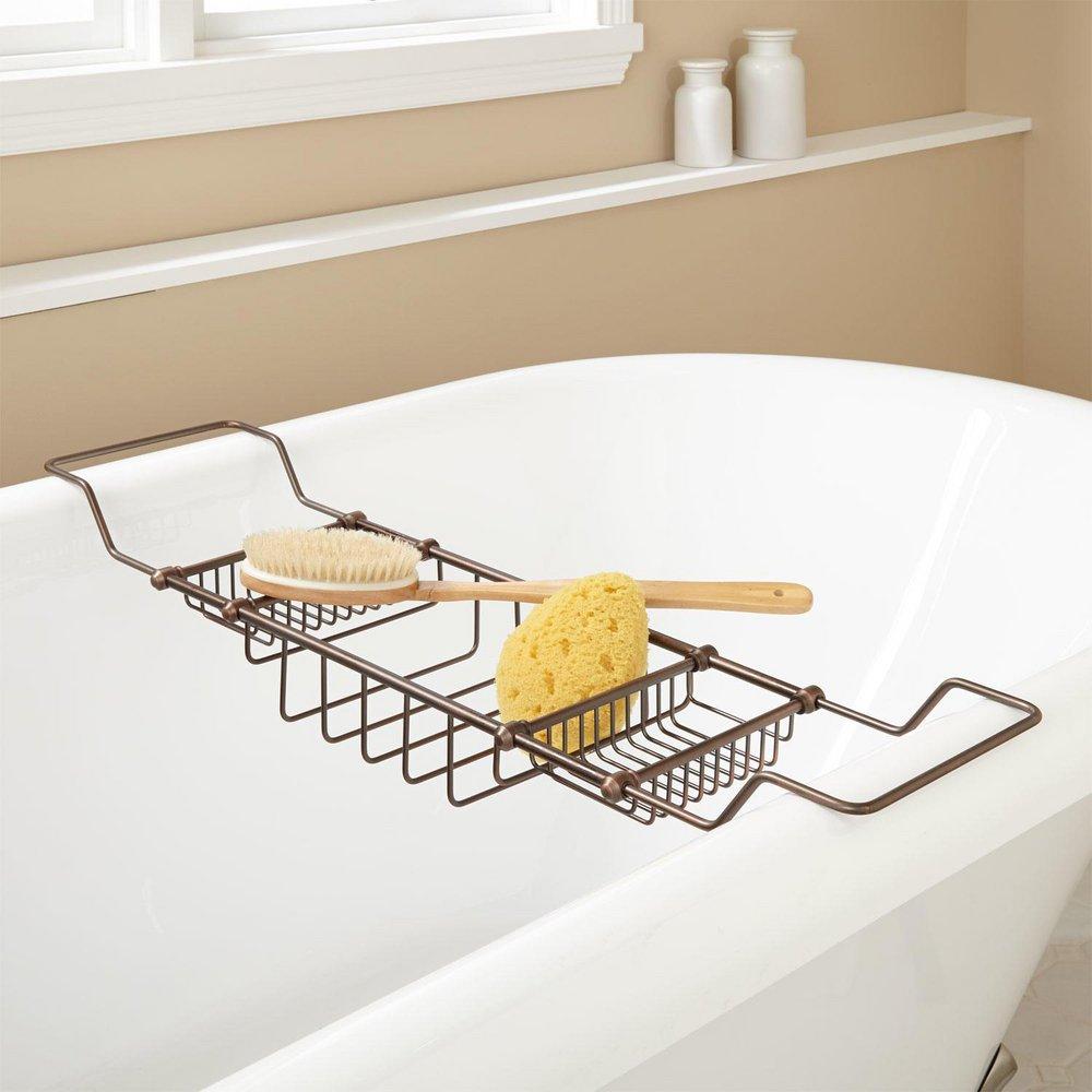 Signature Hardware Oil Rubbed Bronze Brass Tub Caddy 