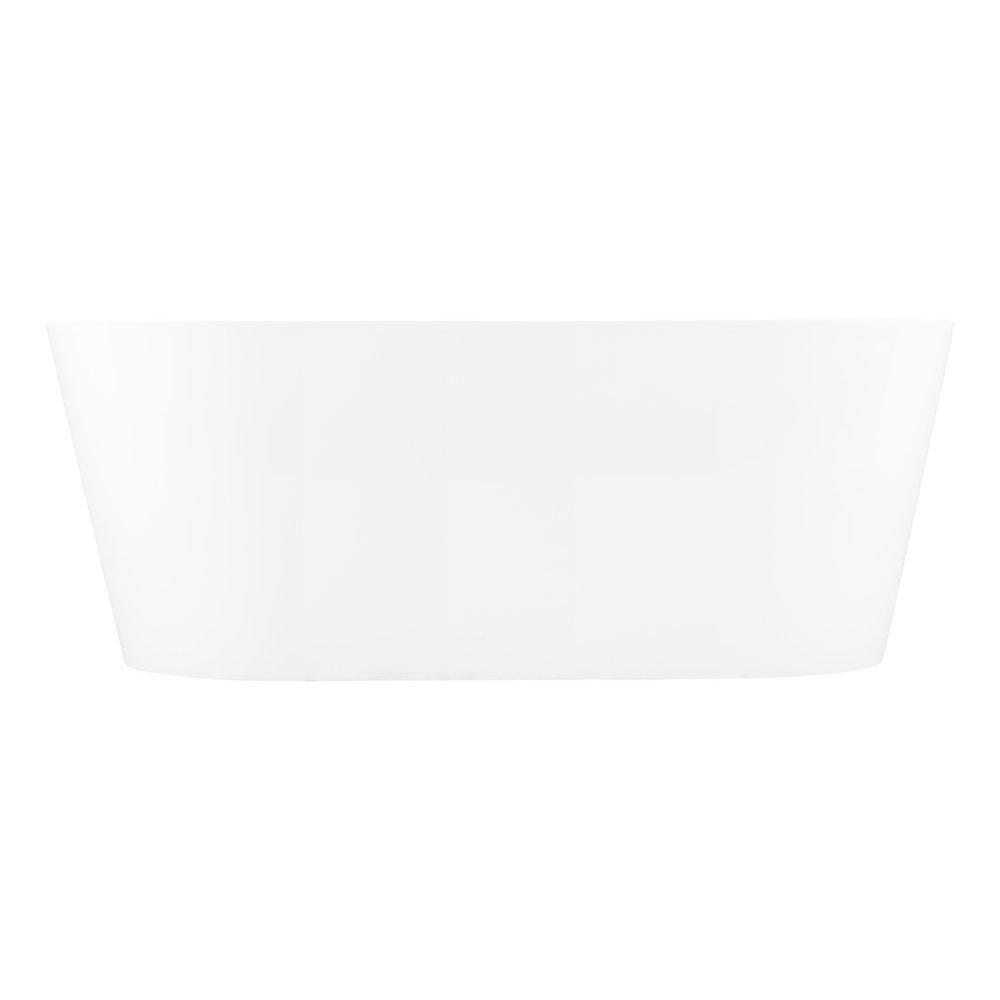 Signature Hardware White 59 x 32 in. Soaker Freestanding Bathtub with Center Drain 