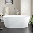 Signature Hardware White 59 x 32 in. Soaker Freestanding Bathtub with Center Drain 