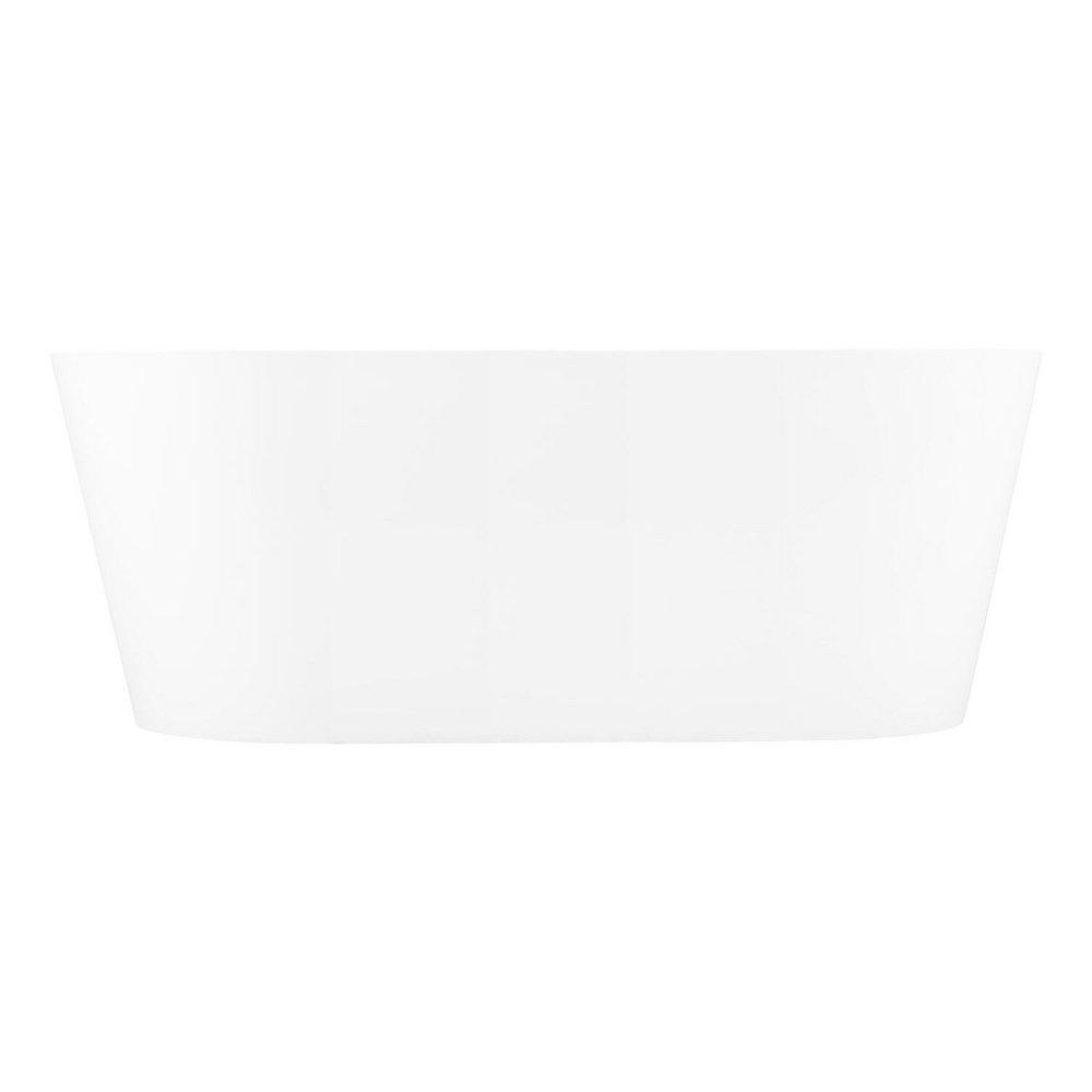 Signature Hardware White 59 x 32 in. Soaker Freestanding Bathtub with Center Drain 