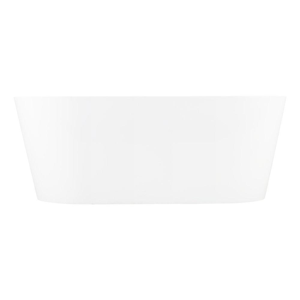 Signature Hardware White 67 x 32 in. Soaker Freestanding Bathtub with Center Drain 