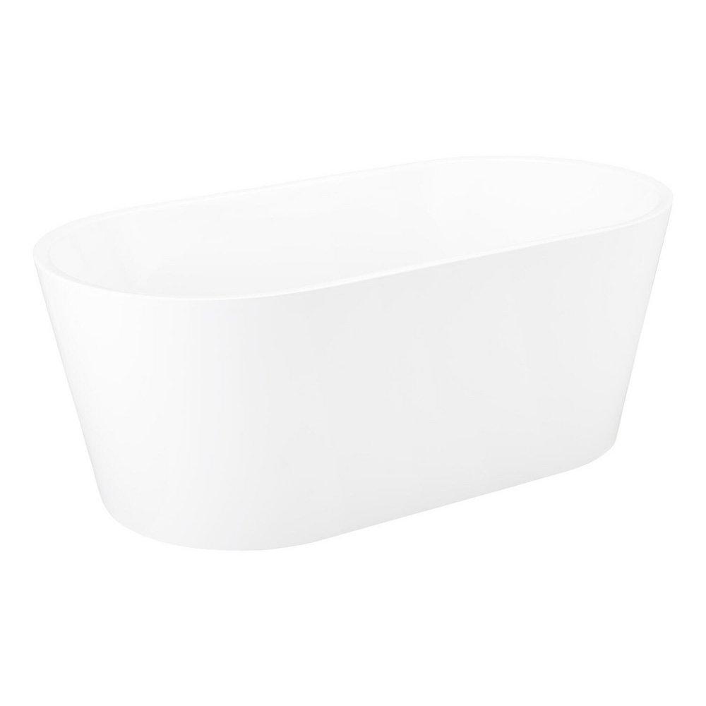 Signature Hardware White 67 x 32 in. Soaker Freestanding Bathtub with Center Drain 