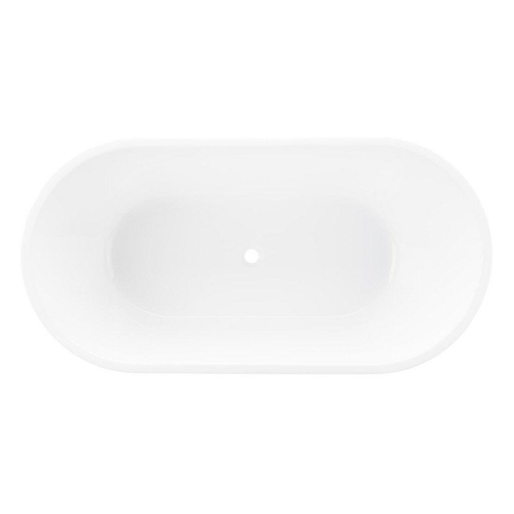 Signature Hardware White 67 x 32 in. Soaker Freestanding Bathtub with Center Drain 