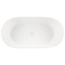 Signature Hardware White 64-1/4 x 32 in. Freestanding Resin Soaker Bathtub with Center Drain 