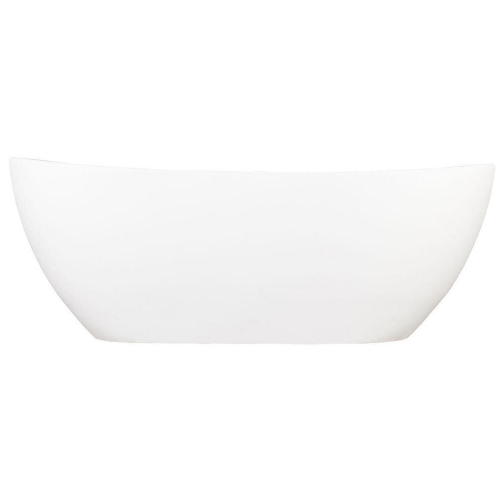 Signature Hardware Matte White 64-1/4 x 32 in. Freestanding Bathtub Center Drain 