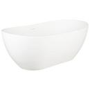 Signature Hardware White 64-1/4 x 32 in. Freestanding Resin Soaker Bathtub with Center Drain 