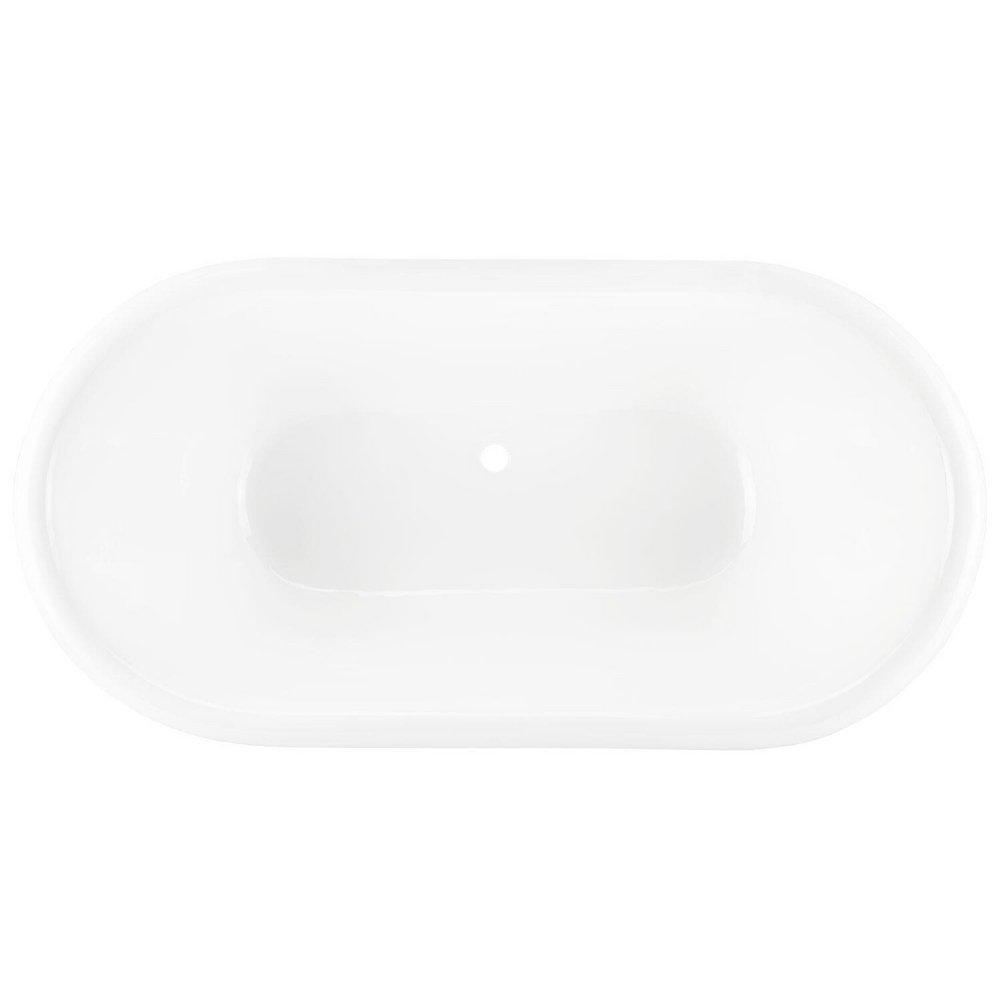 Signature Hardware White 66 x 31 in. Freestanding Bathtub with Rear Center Drain 