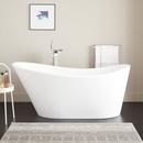 Signature Hardware White 66-7/8 x 31-3/4 in. Freestanding Acrylic Bathtub with End Drain 