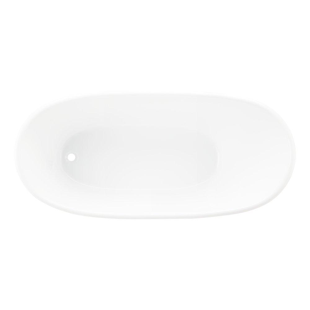 Signature Hardware White 66-7/8 x 31-3/4 in. Freestanding Acrylic Bathtub with End Drain 