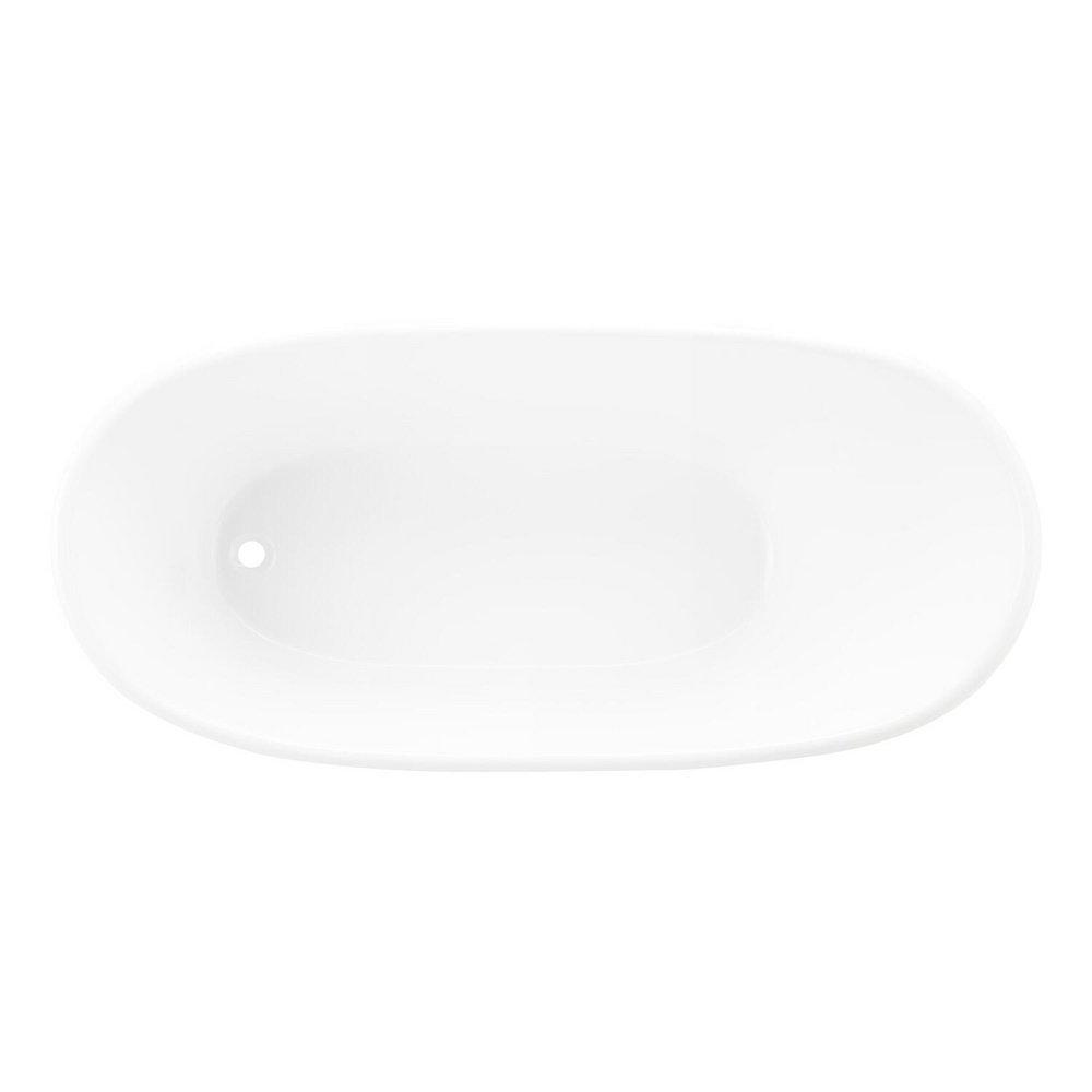 Signature Hardware White 66-7/8 x 31-3/4 in. Freestanding Acrylic Bathtub with End Drain 
