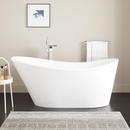 66-7/8 x 31-3/4 in. Freestanding Acrylic Bathtub with End Drain in White