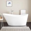 Signature Hardware White 66-7/8 x 31-3/4 in. Freestanding Acrylic Bathtub with End Drain 