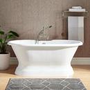 Signature Hardware White 60 x 30 in. Cast Iron Double-Ended Pedestal Tub with Offset Drain 