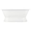 Signature Hardware White 60 x 30 in. Cast Iron Double-Ended Pedestal Tub with Offset Drain 
